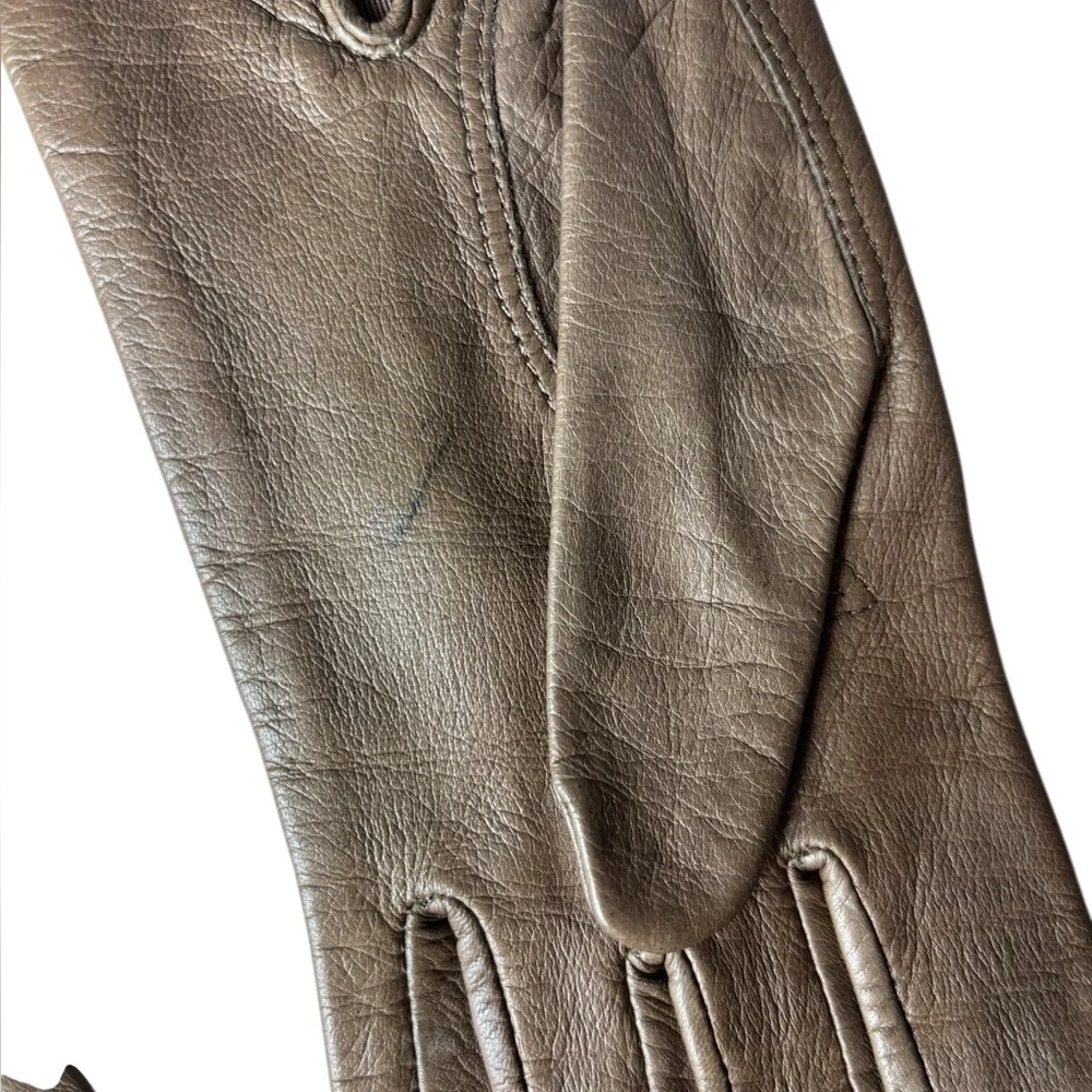 Vintage Tan Leather Gloves Driving Short Brown Women’s Brown Taupe Neutral